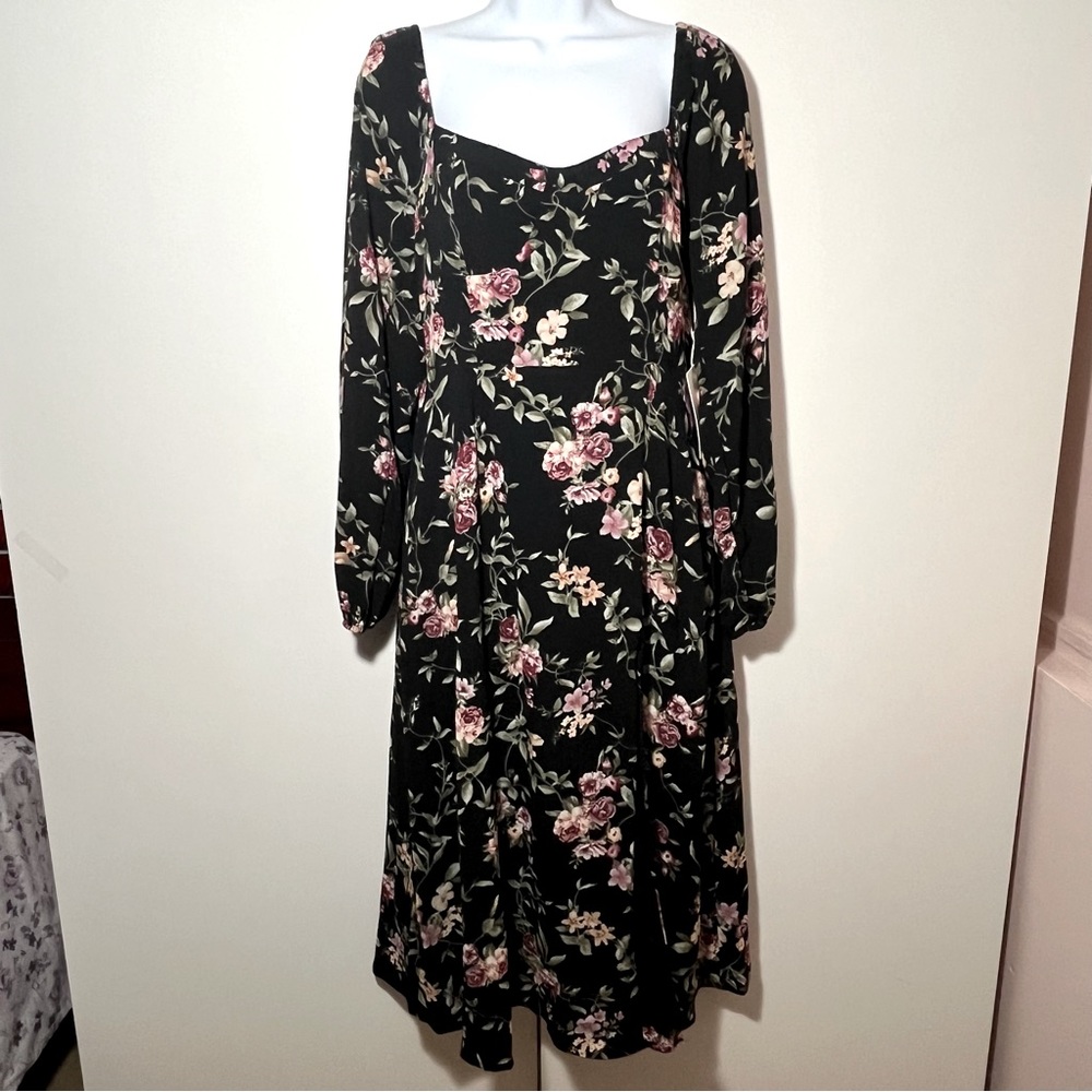 Floral Black Dress